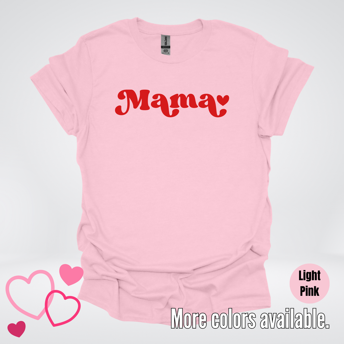 Mama Retro Valentine's Day Red Design T-Shirt