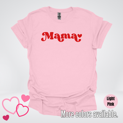 Mama Retro Valentine's Day Red Design T-Shirt