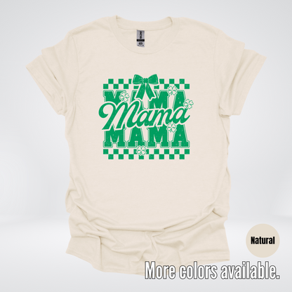 Distressed Saint Patrick’s Day Green Coquette Bow Mama T-Shirt