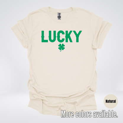 Lucky & Four Leaf Clover - Green Design - Saint Patrick's Day T-Shirt