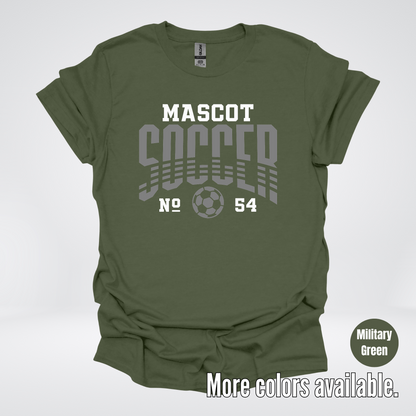Custom Mascot & Number – Gray  - Soccer Design 01
