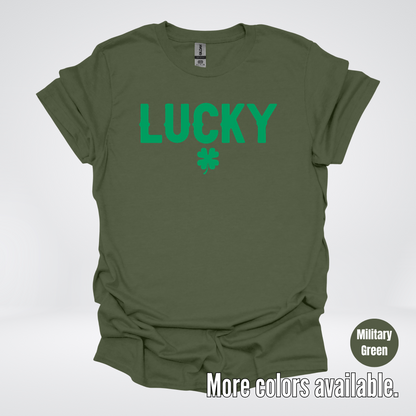 Lucky & Four Leaf Clover - Green Design - Saint Patrick's Day T-Shirt