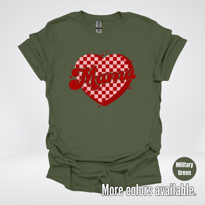Mama Checkered Heart T-Shirt