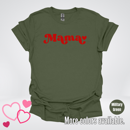 Mama Retro Valentine's Day Red Design T-Shirt