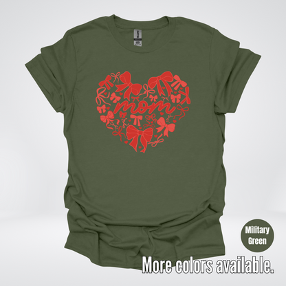 Mom Red Bow Coquette T-Shirt