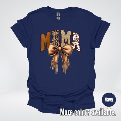 MAMA Western Coquette Leather Bow And Tassels T-Shirt