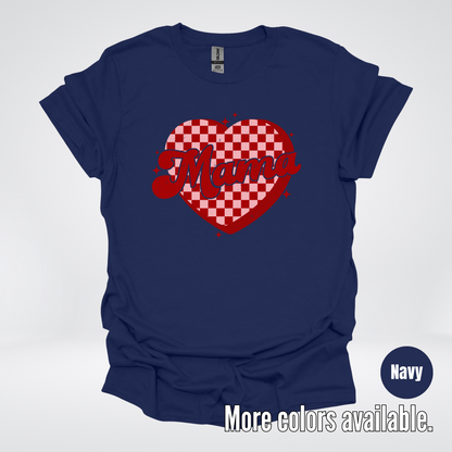 Mama Checkered Heart T-Shirt