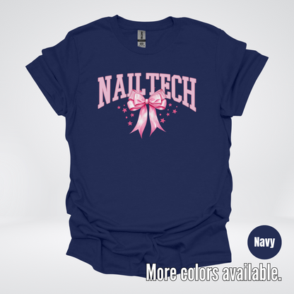 Nail Tech Varsity Pink Coquette T-Shirt