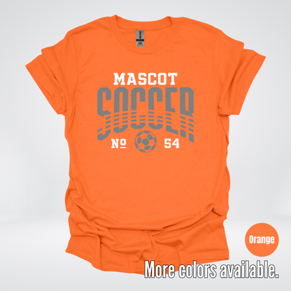 Custom Mascot & Number – Gray  - Soccer Design 01