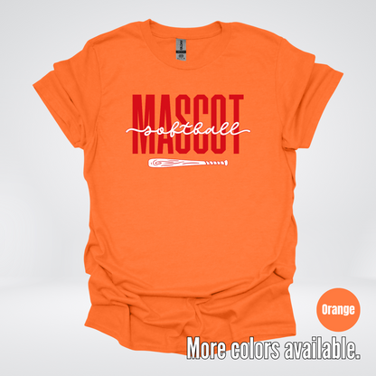 Custom Mascot – Red - Softball Design 28 T-Shirt