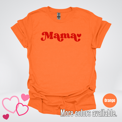 Mama Retro Valentine's Day Red Design T-Shirt