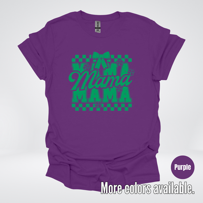 Distressed Saint Patrick’s Day Green Coquette Bow Mama T-Shirt