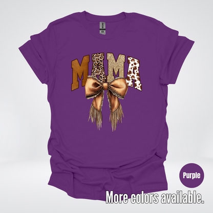 MAMA Western Coquette Leather Bow And Tassels T-Shirt