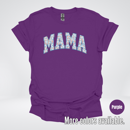 Mama Light Blue Floral T-Shirt