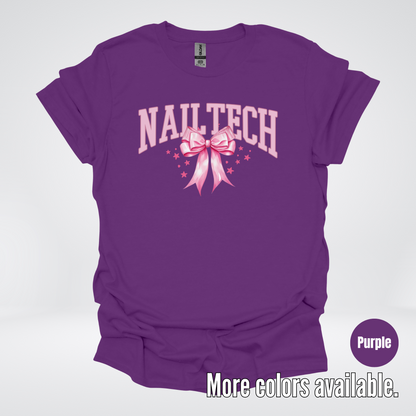 Nail Tech Varsity Pink Coquette T-Shirt