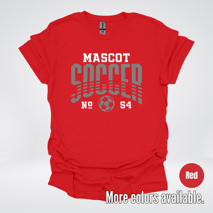 Custom Mascot & Number – Gray  - Soccer Design 01