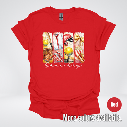 Game Day Coquette Brushstroke Softball T-Shirt