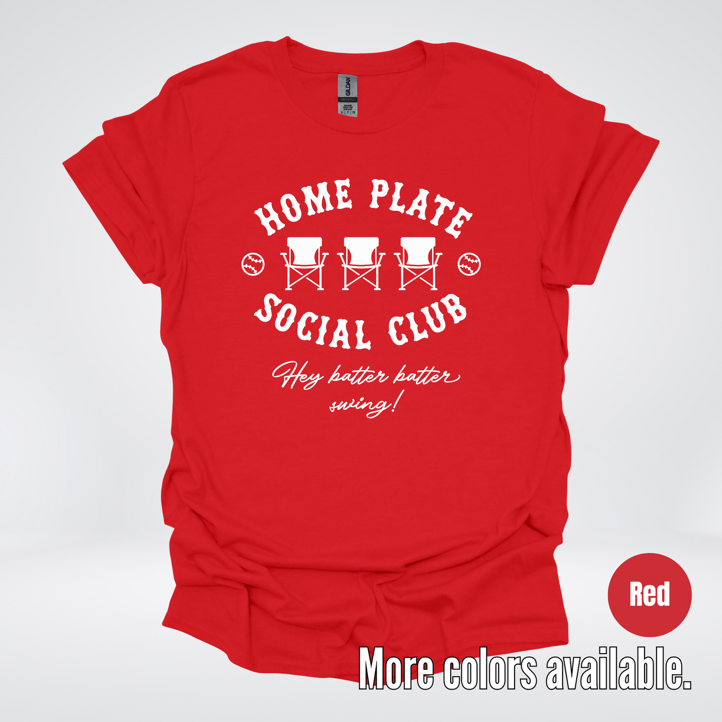 Home Plate Social Club – White Design - Baseball Softball T-Shirt
