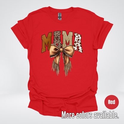MAMA Western Coquette Leather Bow And Tassels T-Shirt
