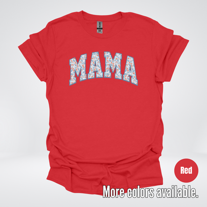 Mama Light Blue Floral T-Shirt