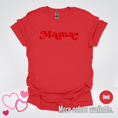 Mama Retro Valentine's Day Red Design T-Shirt