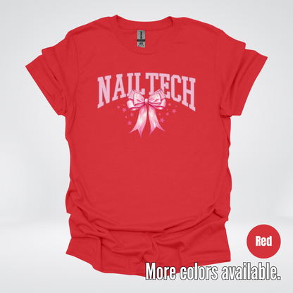 Nail Tech Varsity Pink Coquette T-Shirt