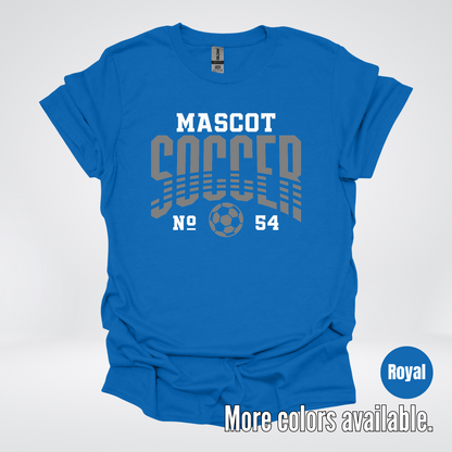 Custom Mascot & Number – Gray  - Soccer Design 01
