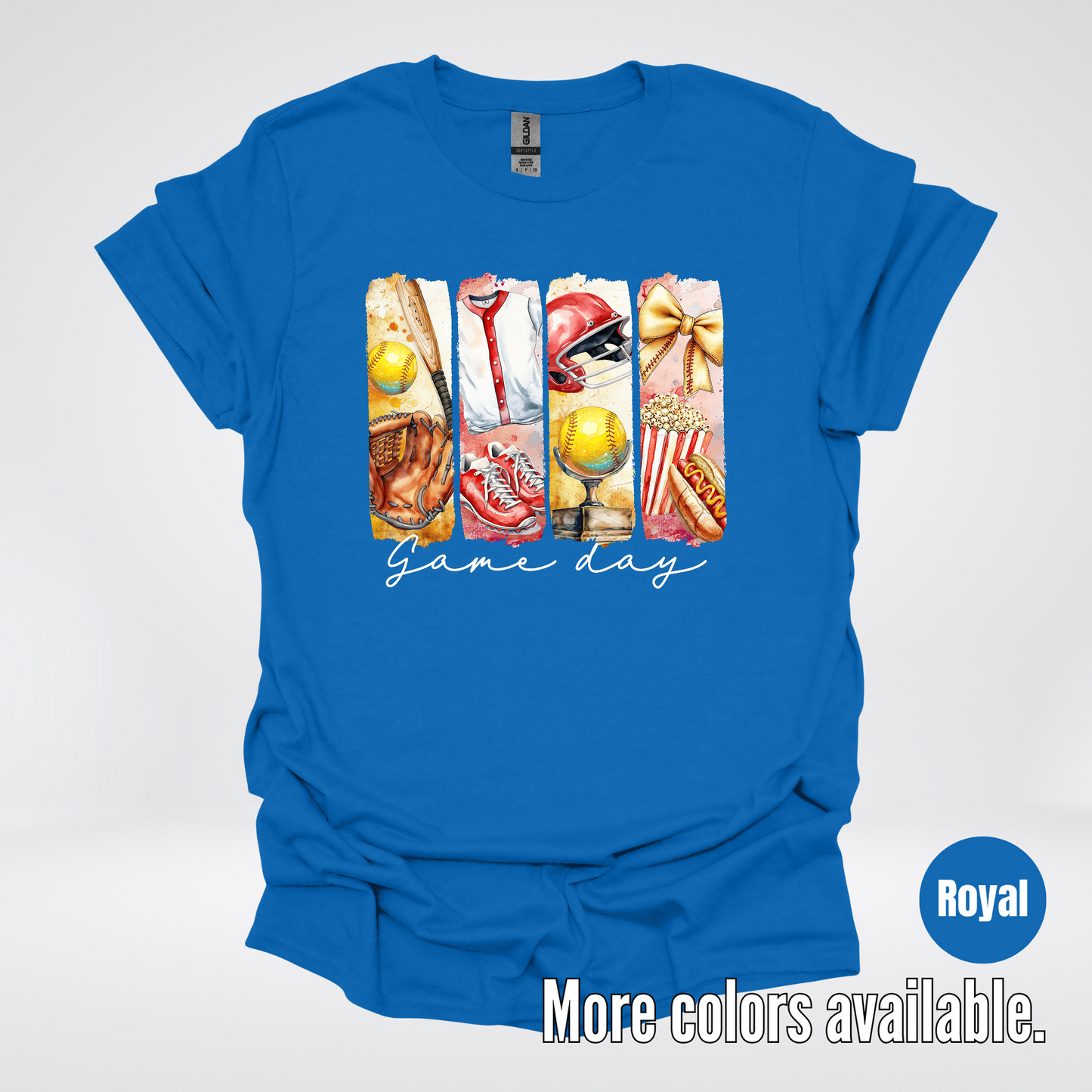 Game Day Coquette Brushstroke Softball T-Shirt