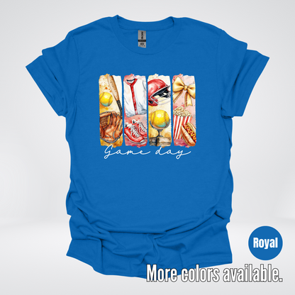 Game Day Coquette Brushstroke Softball T-Shirt