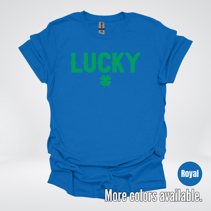 Lucky & Four Leaf Clover - Green Design - Saint Patrick's Day T-Shirt