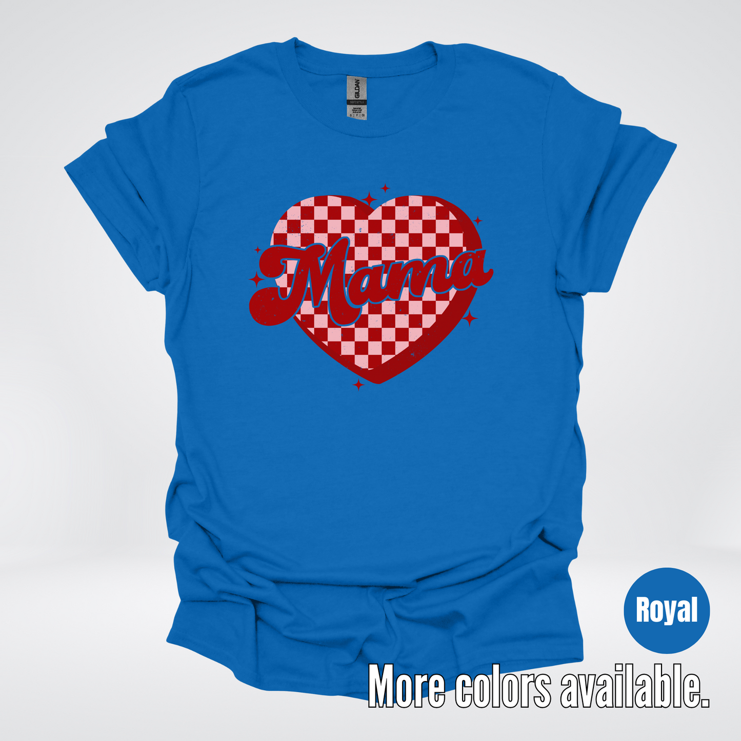 Mama Checkered Heart T-Shirt