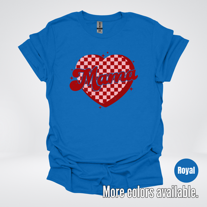 Mama Checkered Heart T-Shirt