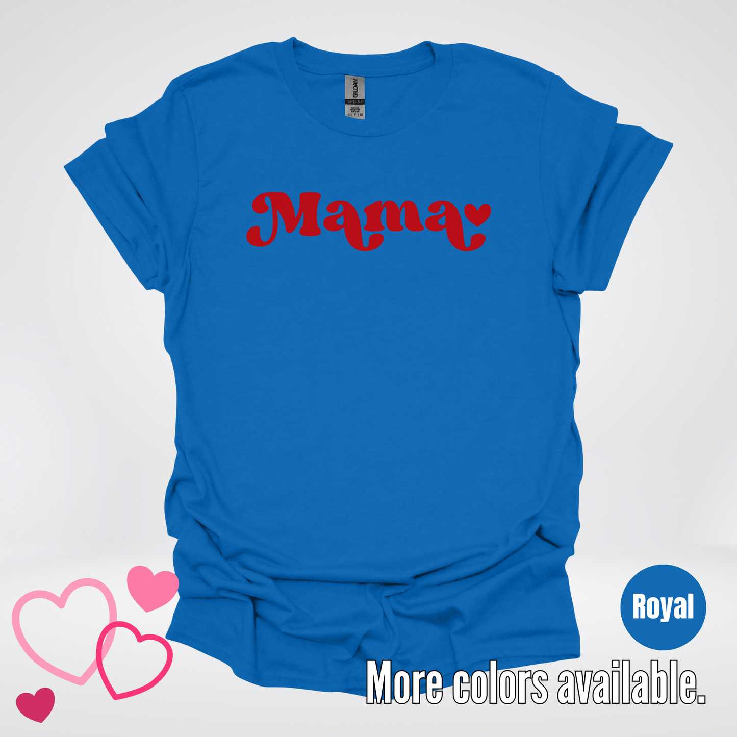 Mama Retro Valentine's Day Red Design T-Shirt