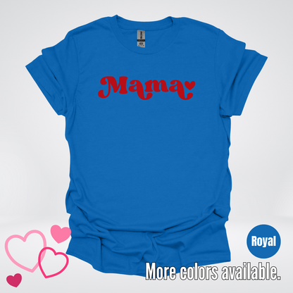Mama Retro Valentine's Day Red Design T-Shirt