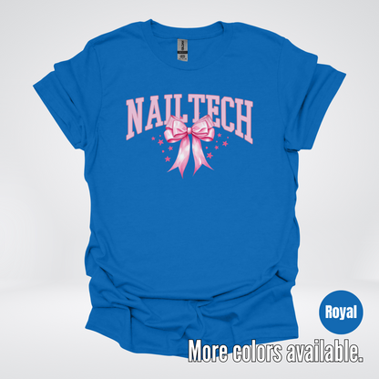 Nail Tech Varsity Pink Coquette T-Shirt