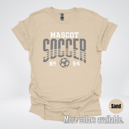 Custom Mascot & Number – Gray  - Soccer Design 01