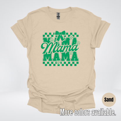 Distressed Saint Patrick’s Day Green Coquette Bow Mama T-Shirt