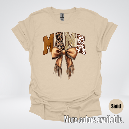 MAMA Western Coquette Leather Bow And Tassels T-Shirt