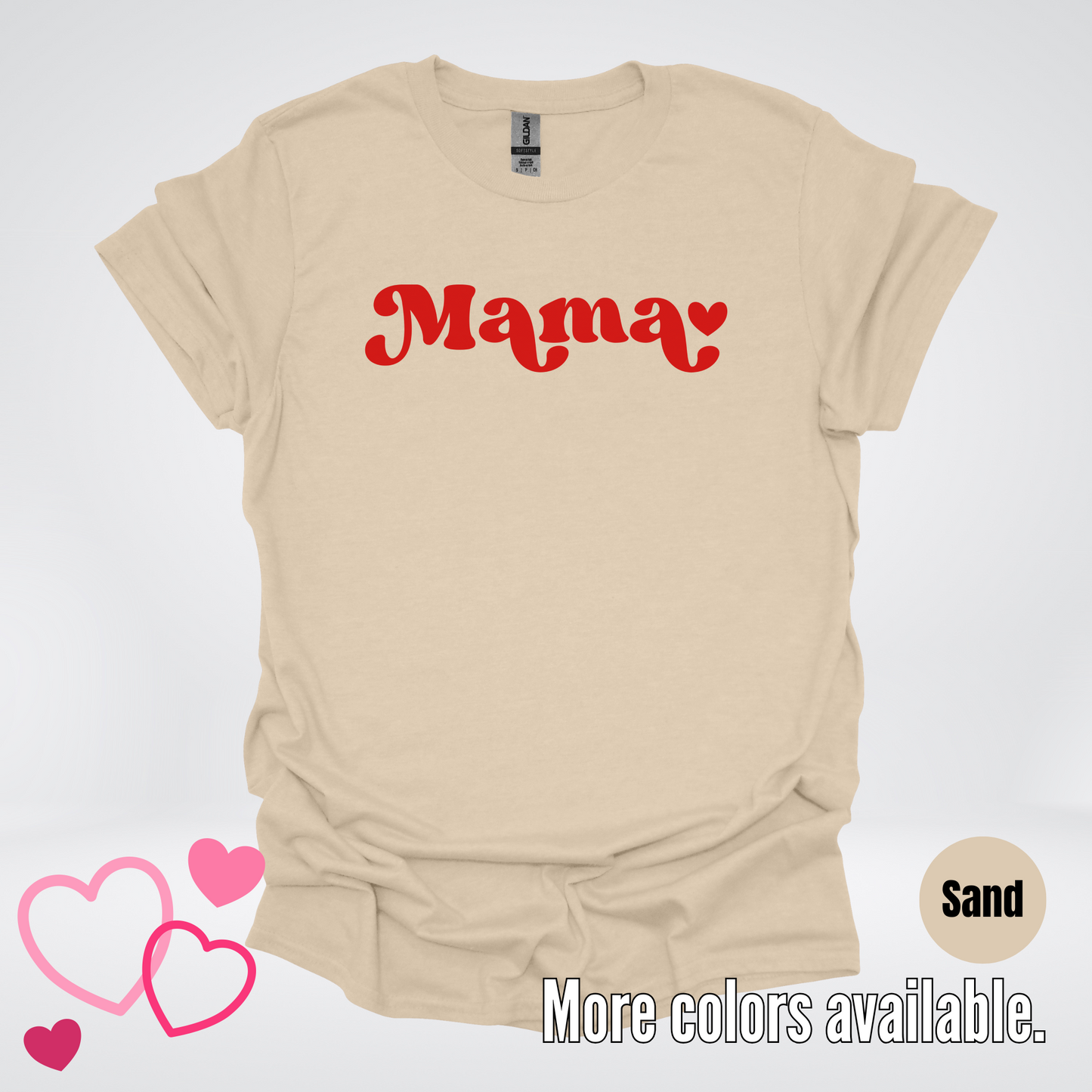 Mama Retro Valentine's Day Red Design T-Shirt