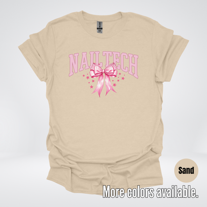 Nail Tech Varsity Pink Coquette T-Shirt