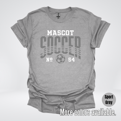 Custom Mascot & Number – Gray  - Soccer Design 01