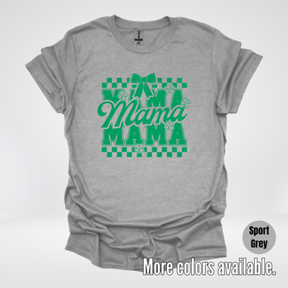 Distressed Saint Patrick’s Day Green Coquette Bow Mama T-Shirt