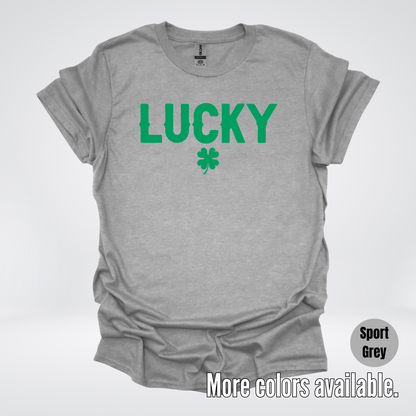 Lucky & Four Leaf Clover - Green Design - Saint Patrick's Day T-Shirt