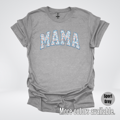 Mama Light Blue Floral T-Shirt
