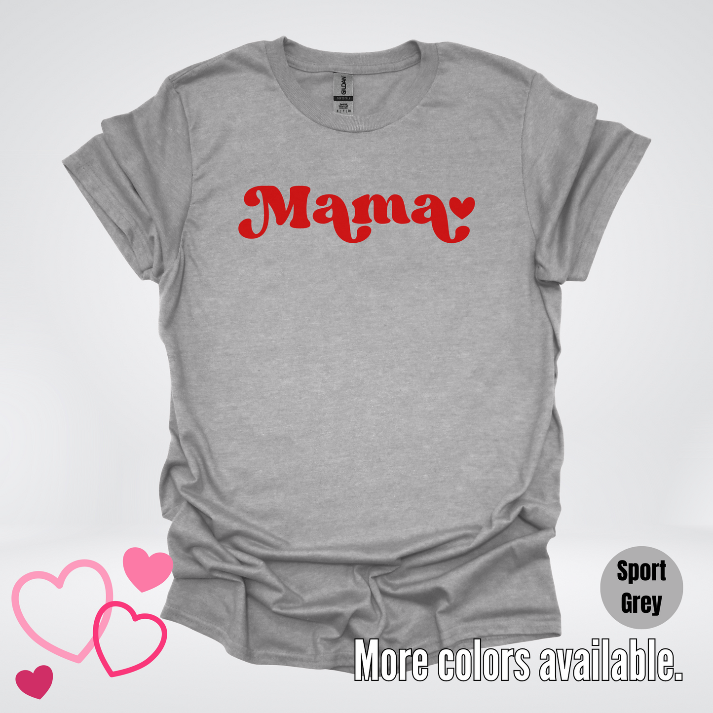 Mama Retro Valentine's Day Red Design T-Shirt