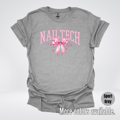 Nail Tech Varsity Pink Coquette T-Shirt