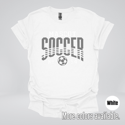 Custom Mascot & Number – Gray  - Soccer Design 01