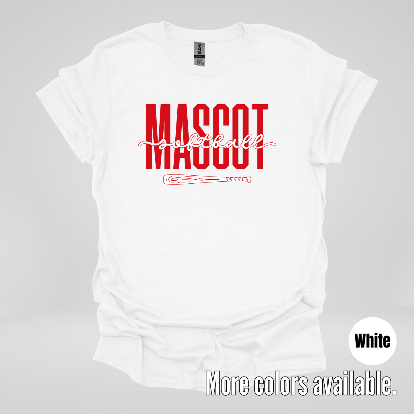 Custom Mascot – Red - Softball Design 28 T-Shirt
