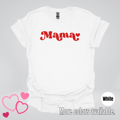 Mama Retro Valentine's Day Red Design T-Shirt