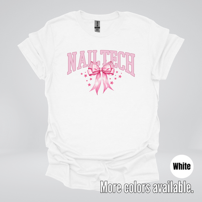 Nail Tech Varsity Pink Coquette T-Shirt